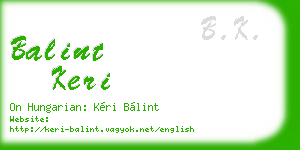 balint keri business card